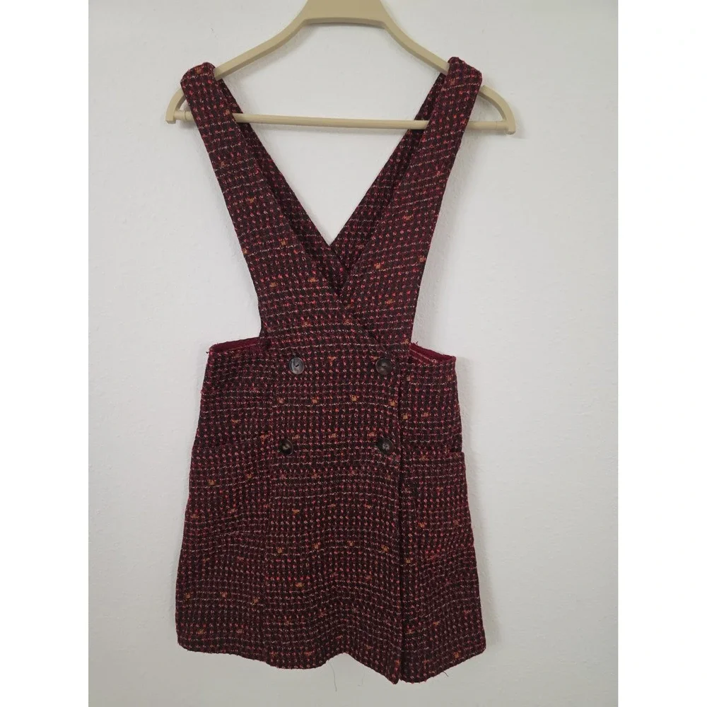 NEW Zara Black Dress Tweed Plaid, Girls Size 11-12, Pinafore Style